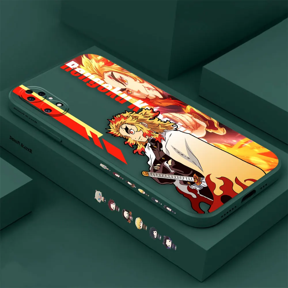Demon Slayer Rengoku Kyoujurou Phone Case For Huawei P60 P50 P40 P30 P20 Mate 50 40 30 20 20X 10 Colour Liquid Silicone Cover