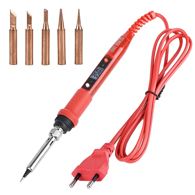 Soldering Iron Kit Digital Soldering Gun Welding Tools Portable Easy-play Kit with 5pcs Soldering Iron Tips For DIY Pyrography