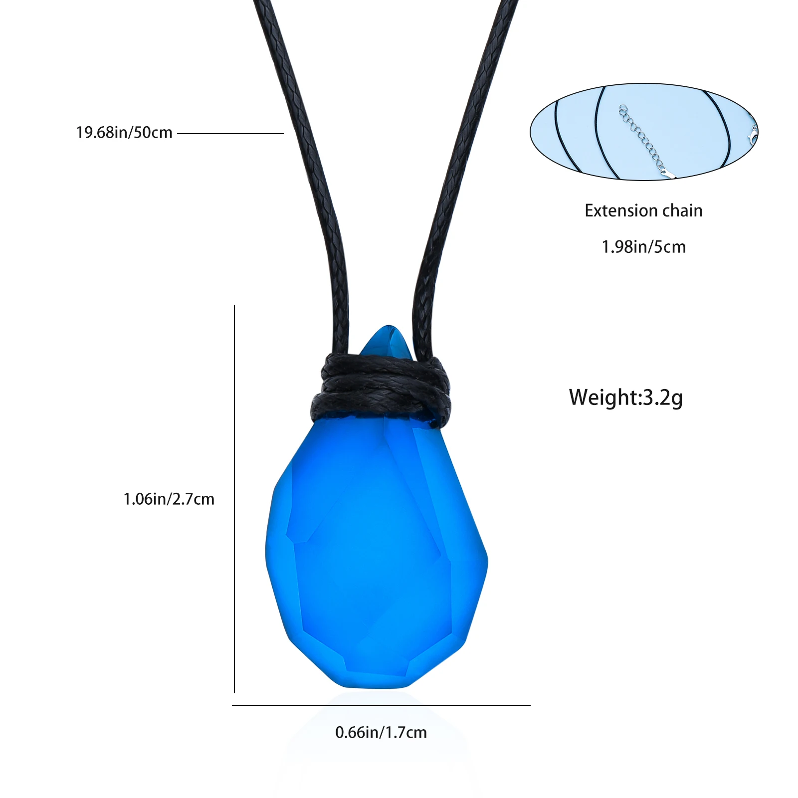 H2o Mermaid Blue Crystal Necklace Beauty Geometric Girly Pendant Rope Chain Necklaces Jewelry for Women Birthday Gifts