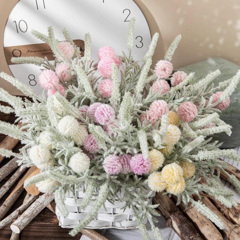 

Artificial Flower Hairball Ball Dandelion with Grass Ball Flowers DIY Home Wedding Bridal Bouquet Garden Decoration Outdoor