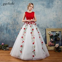 elegant a line o neck sleeves tulle embroidery appliques pleated evening dresses floor length crystals beaded party prom gowns