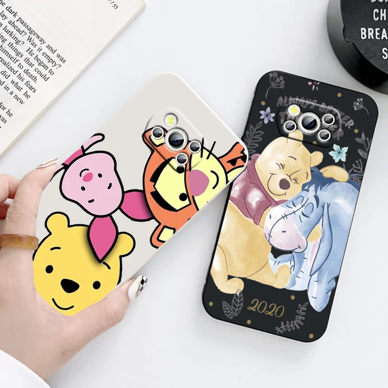 

Disney Eeyore Winnie Pooh For Xiaomi POCO M5 M4 X4 F4 C40 X3 NFC F3 GT M4 M3 M2 Pro C3 X2 4G 5G Liquid Rope Silicone Phone Case