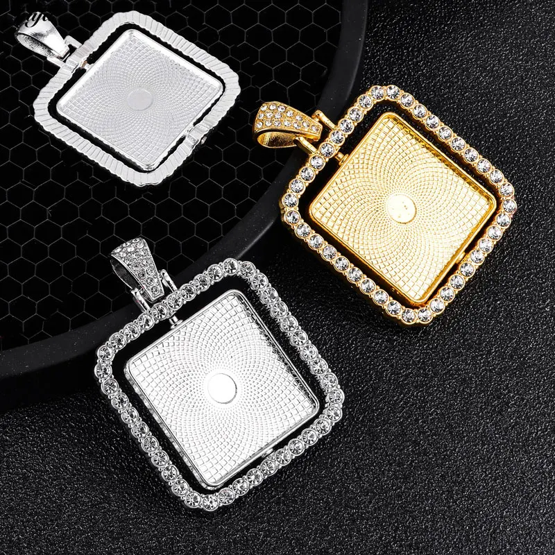 30 шт. оптовая продажа двухсторонняя подвеска с кабошоном 25 мм квадратный