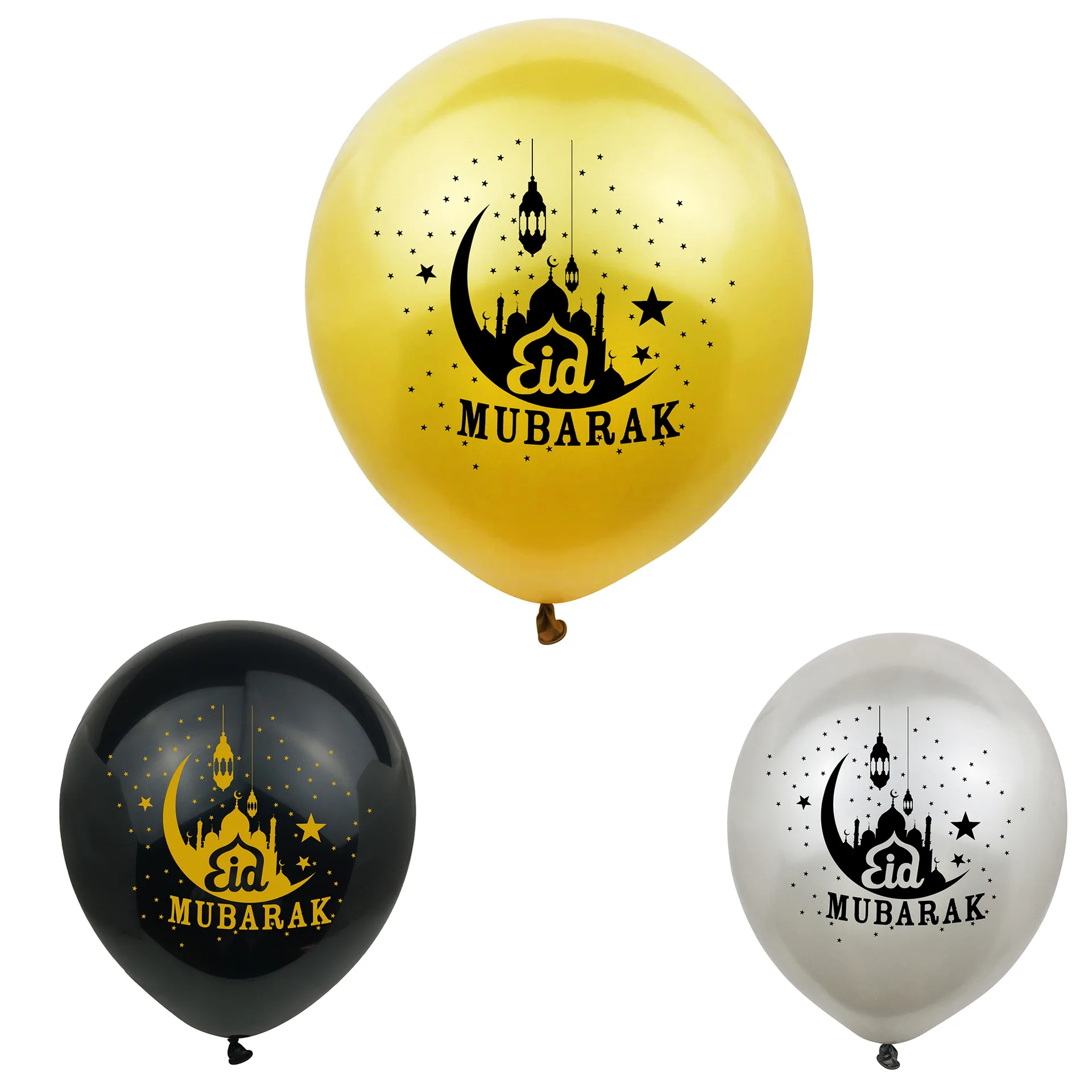 

10pcs Muslim Eid Mubarak Balloons Hajj Mubarak Ramadan Kareem Festival Decorations Banner 12 Inch DIY Balloon Happy Party