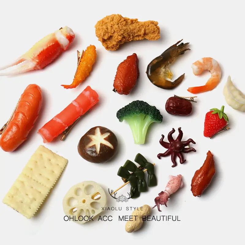 

Mother's Day Gift Simulation Food Hairpin Keychain Ornament Broccoli Hairpin Fat Cow Hairpin Girl Hairpin Gift For Girl