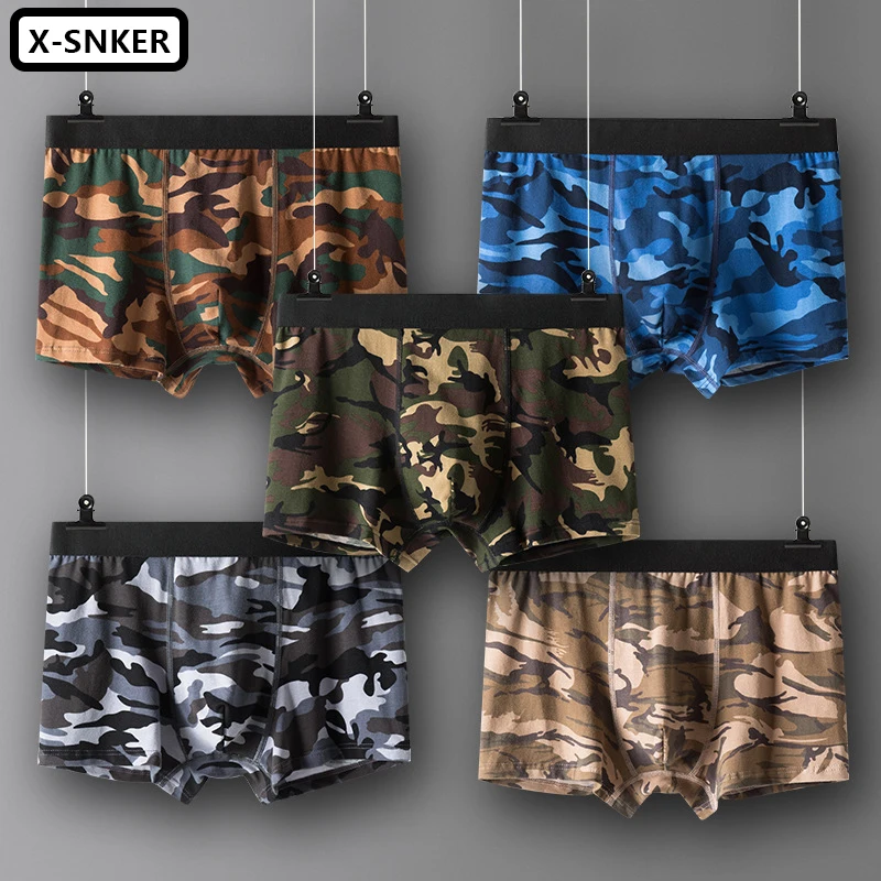 Male Underwear Men Camouflage Print Boxer Shorts Men’s Panties Underpants Cotton Sexy homme hot calecon Wholesale Customization