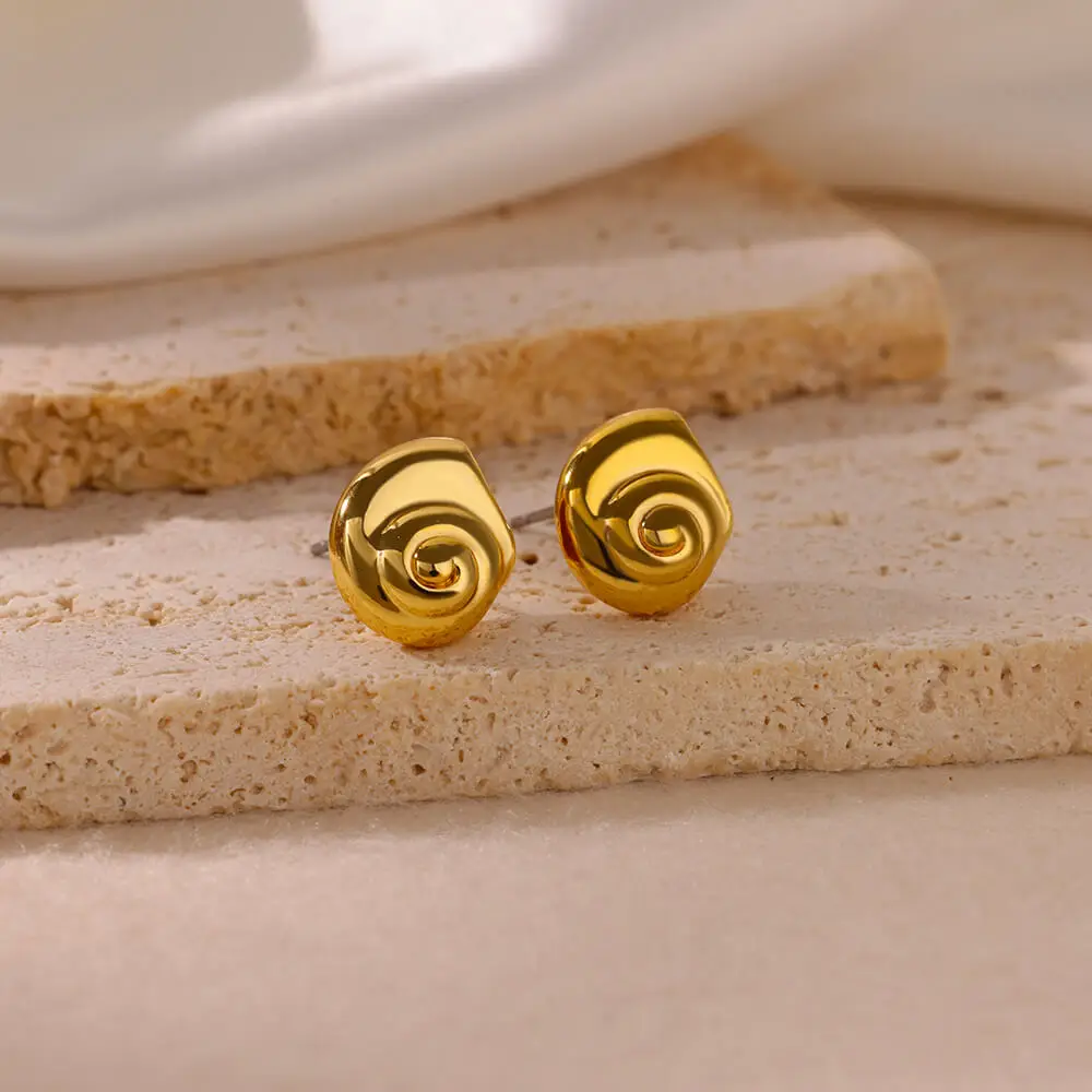 Минималистичные крошечные серьги-гвоздики в виде улитки и ракушки для женщин
