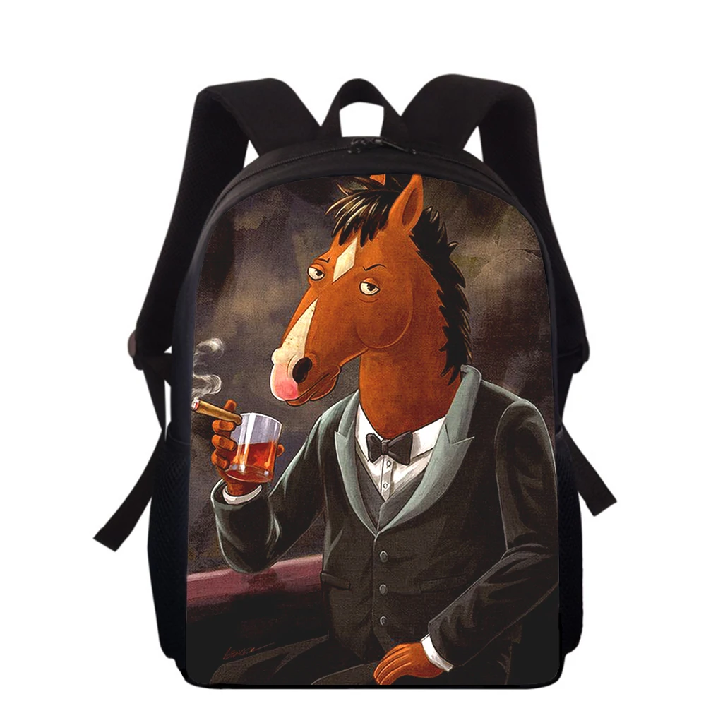 Bo Jack Horseman 15” 3D Print Kids Backpack Primary School Bags for Boys Girls Back Pack Students School Book Bags