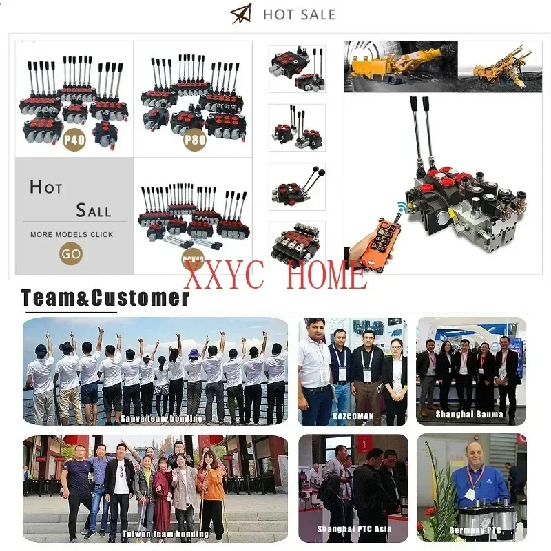 Hy-waloil 12V DC 13 GPM 4 катушки гидравлического моноблока прямой соленоидный