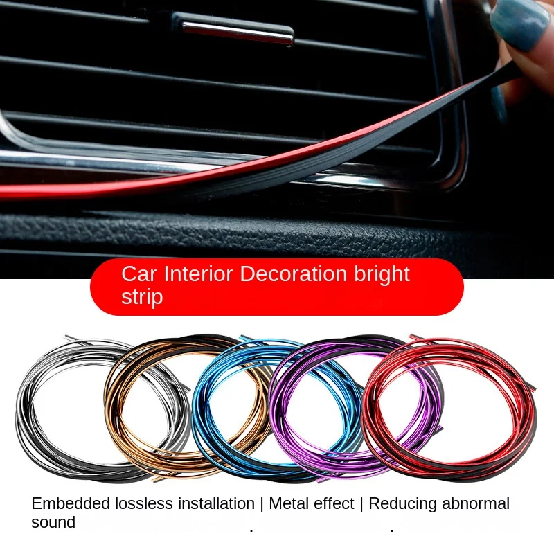 

Car Interior Trim Interior Decoration Line Dashboard Door Gap Chrome Plated Strip Universal Modification Supplies