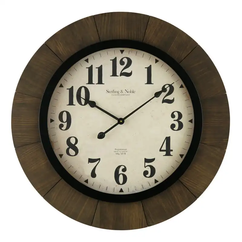 

Indoor Brown Round Wood Arabic Analog Wall Clock, д часы на стену D clock Table clock Yk room decor Alarm clocks Wal