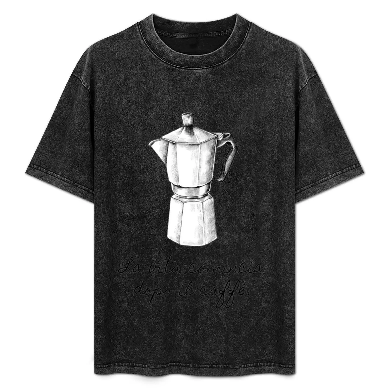 Футболка La vita cominciajah il caffe' одежда в стиле аниме новое издание с животным принтом