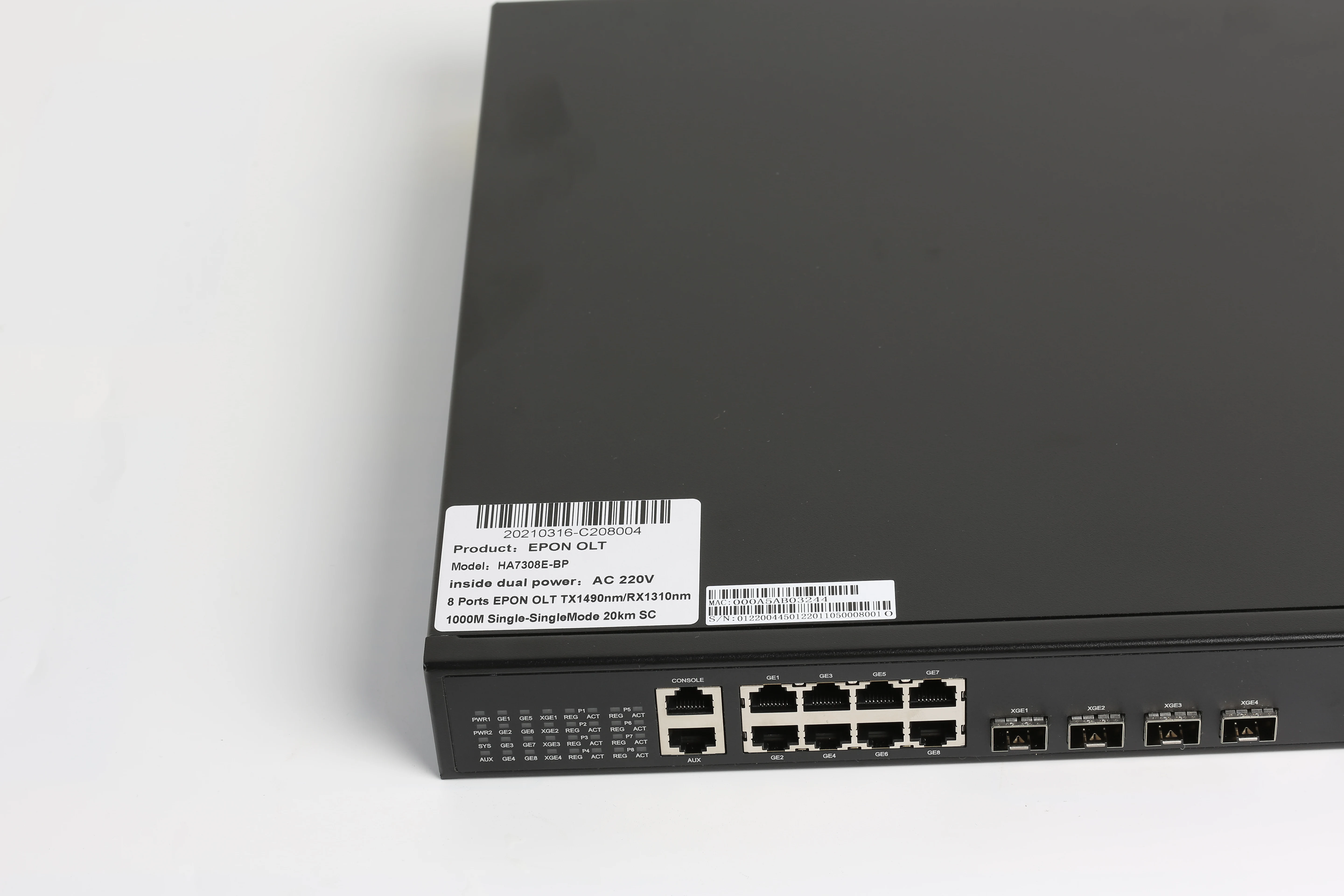 2026 1U стандартный стоечный 8-портовый EPON OLT, 8 SFP PON +12 оптоволоконных портов для восходящей связи, оптоволоконное оборудование FTTH OLT, совместимое с любым брендом (art.: 3920dbb71eb7d) - 3920dbb71eb7d