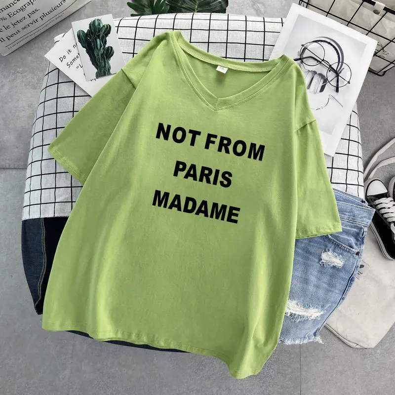 

DAYIFUN Plus Size T-shirt Cotton V-neck Short Sleeve T Shirts Female 2022 New Summer Letter Print Casual Oversized Women Top Tee