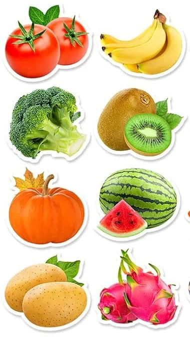 

Водонепроницаемые наклейки Coliky фрукты и овощи