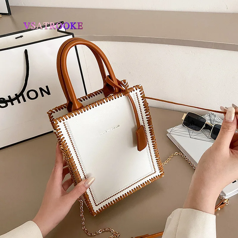 

2021 new small bag women's hand sewn bag simple women's Single Shoulder Bag Messenger Bag DIY handmade small square bag