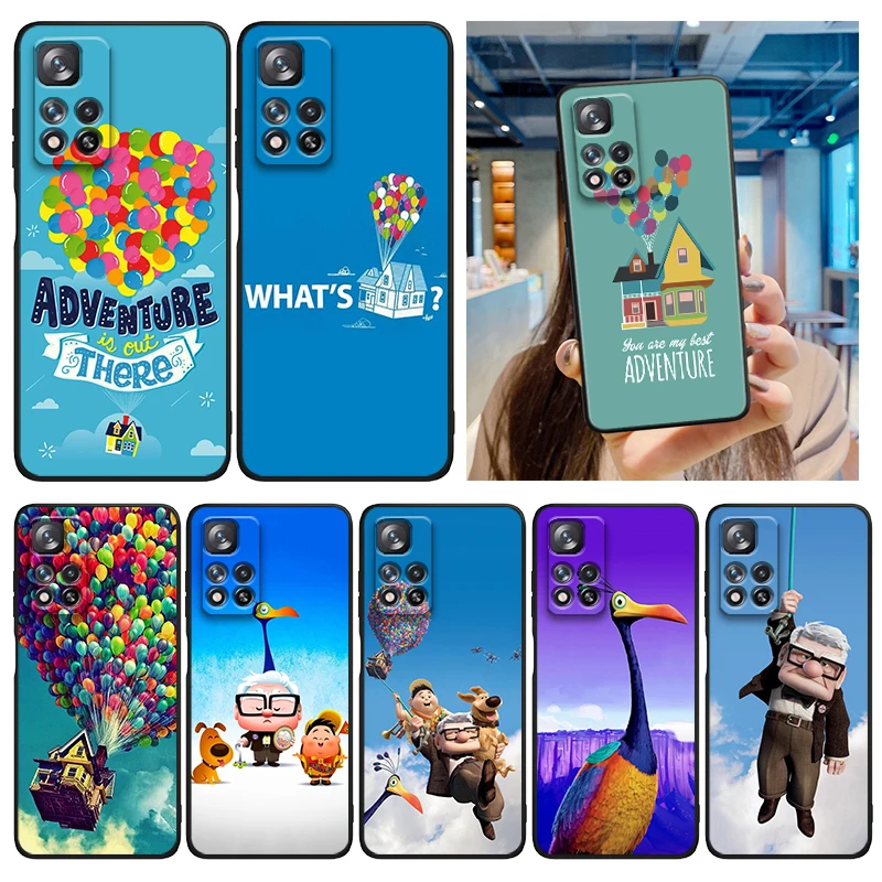 

Balloon Anime UP Phone Case For Xiaomi Redmi Note 12 11E 11S 11 11T 10 10S 9 9T 9S 8 8T Pro Plus 5G Soft Black Cover