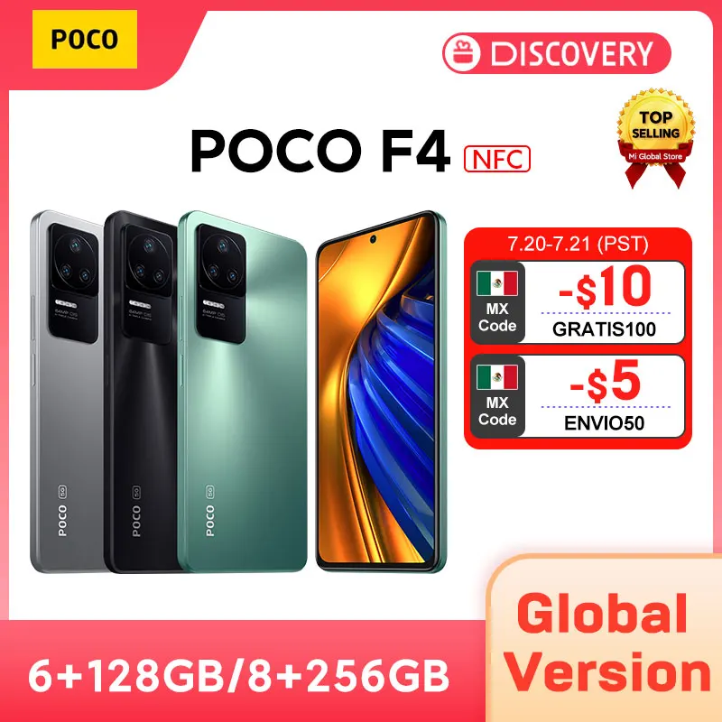 

New POCO F4 5G Global Version 6GB 128GB/8GB 256GB Snapdragon 870 Octa Core 120Hz 67W Charging 64MP Triple Camera NFC