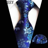 2022 newest style holiday present tie pocket squares cufflink set necktie man dark blue wedding accessories office cravat