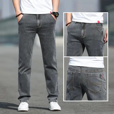 Мужские джинсы стрейч большого размера, весна-осень 2023
