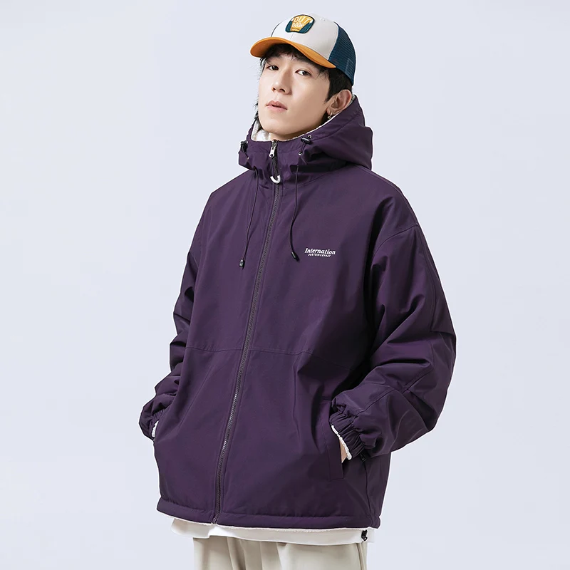 Модная двухсторонняя Мужская куртка зимняя кашемировая Толстая из овечьей