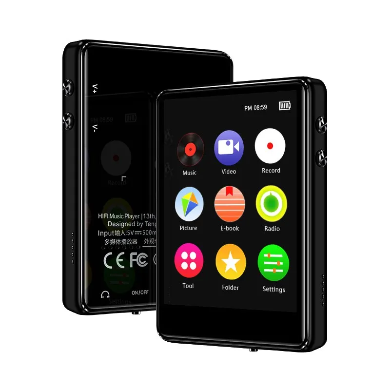 

Original Metal Mp4 Player Bluetooth 5.0 Touch Screen 2.4 Inch Built-in Speaker Mp3 With E-book Radio Recording Video Playback