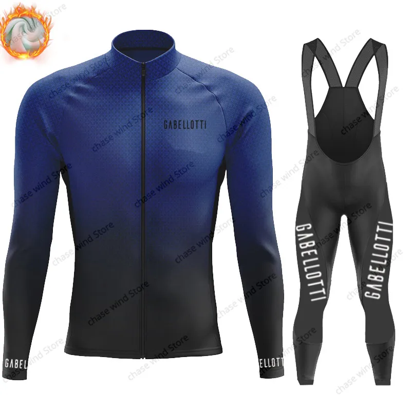 

2022 New Winter GABELLOTTI Cycling Clothing Men's Thermal Fleece Bicycling Clothing Set Outdoor MTB Bike Bib Pants Ropa Ciclismo