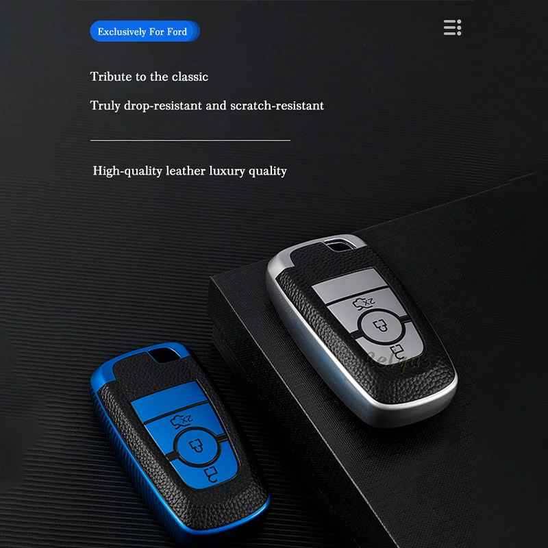 

Кожаный чехол для автомобильных ключей из ТПУ для Ford Fusion Mondeo Mustang Explorer Edge EcoSport для Lincoln Mondeo MKC MKZ MKX