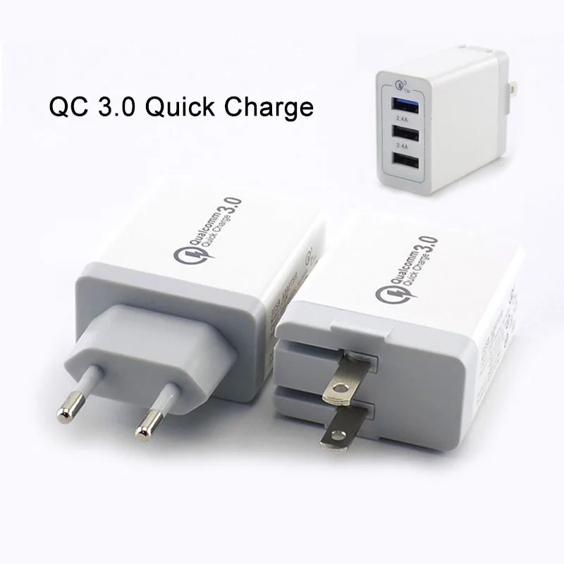 

Быстрая зарядка QC 3,0, портативное зарядное устройство с 3 USB-портами, адаптер питания, настенное настольное зарядное устройство для телефона ...