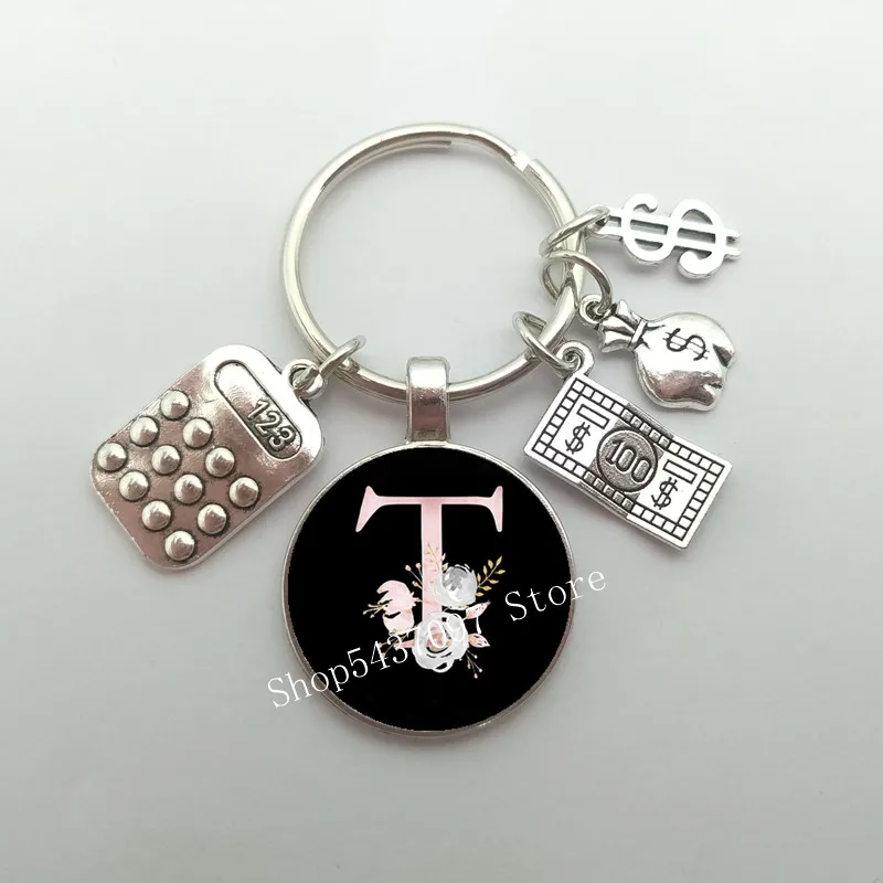 Женская модель брелок с надписью стеклянный для ключей кошелек изображением