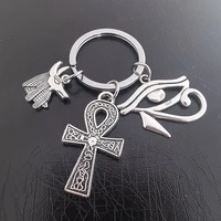 egypt key ring egypt keychain for alarm ankh ancient egyptian queen anubis horus eye anka cross charms for men women accessories