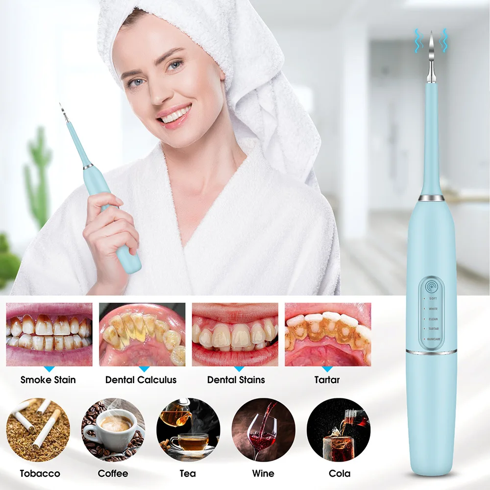 Ultrasonic Electric Dental cleaner tool teeth whitening Electric toothbrush induction charging Teeth Cleaner Calculus Remover enlarge