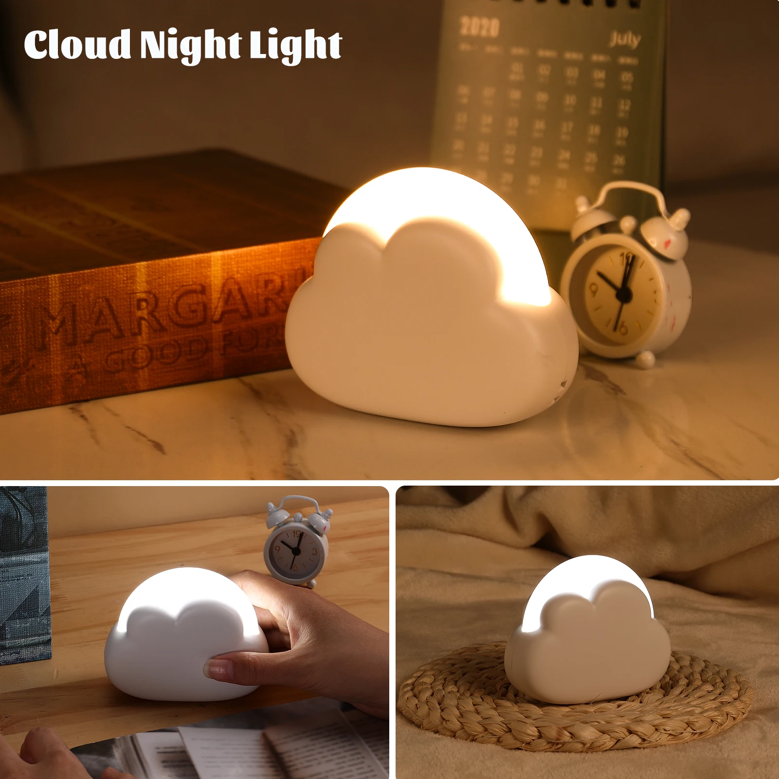 Mini Cloud Night Light Bedroom Desktop Decorative Table Lamp Birthday Gift for Kids Usb Charging Cute Nightlamp  Lighting