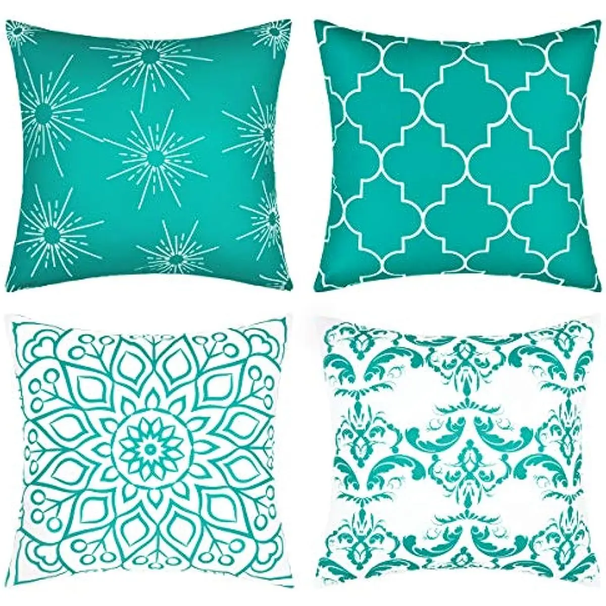 Бирюзовая короткая плюшевая наволочка подушка искусственная 45x45 Осеннее