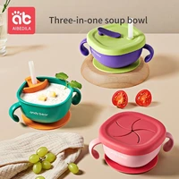 aibedila baby silicone dishes set childrens food box tableware articles for babies kids dinnerware stuff baby straw bowl ab4456