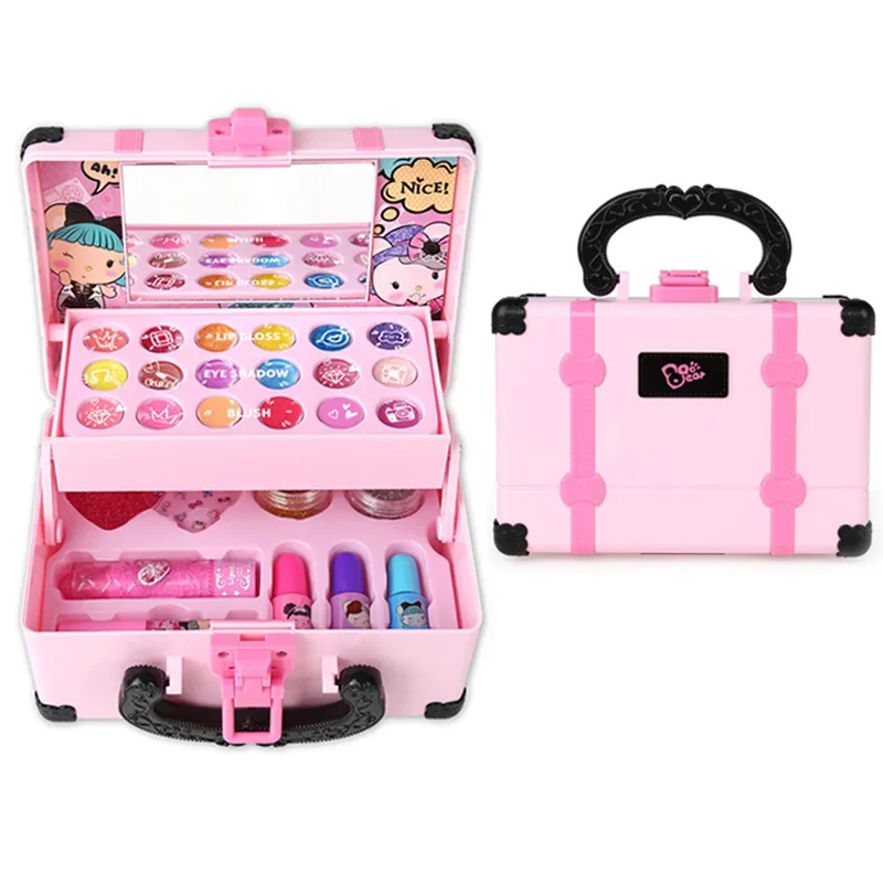 

Children's homemaking princess girl cosmetics lipstick powder blusher makeup box box nail polish toys