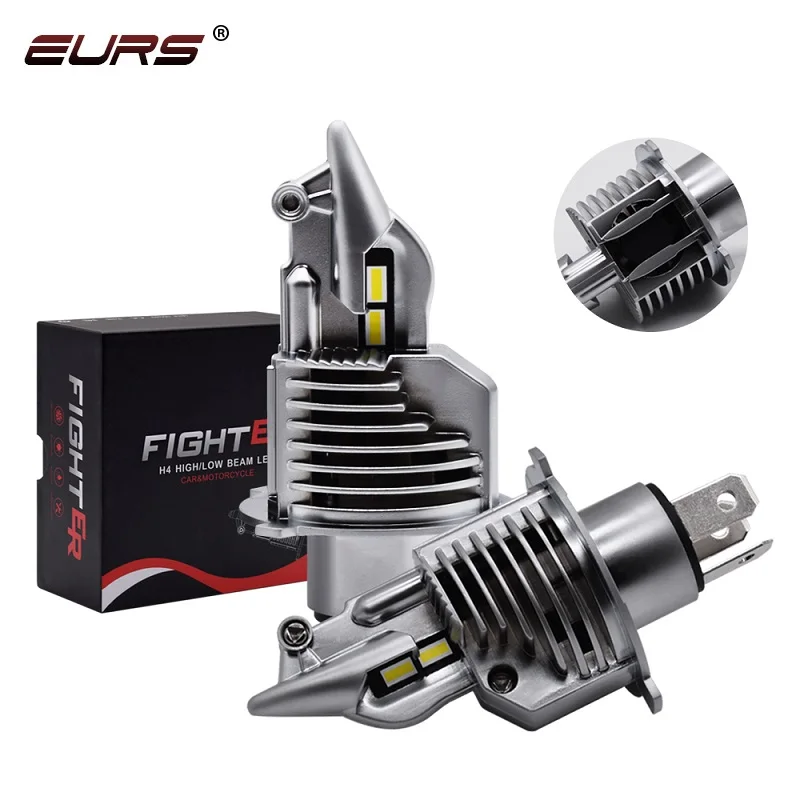 

EURS6 2pcs Fighter H4 LED Car Headlight 6000K 4300K 3000K Hi/Lo Beam H4 LED Lamp Fighter Shape Motorcycle Headlamp Bulbs 12V 24V