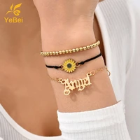 4pcs fine jewelry for woman bracelets for women 2022 summer jewelry rose gold beads beaded bracelet couples gifts free shipping