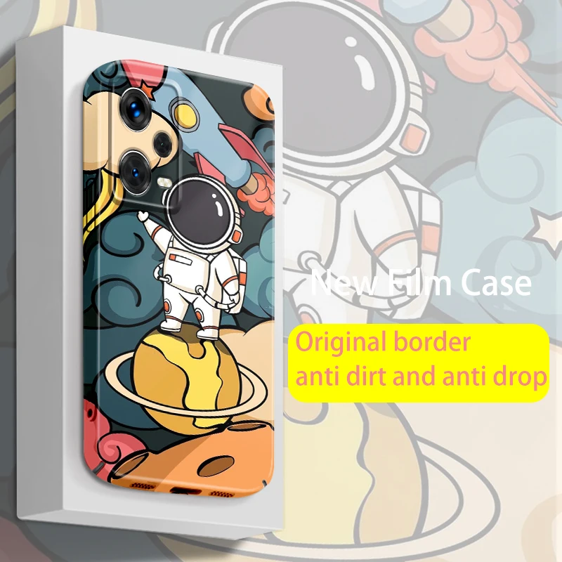 

Cartoon Astronaut Boy For Redmi Note 12 11 11T 10 10S Pro Plus 5G K60 K50 K40 K30 9A Feilin Film Phone Case Hard Cover