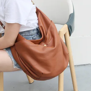 EUMOAN Lazy wind large bag soft leather casual large-capacity one-shoulder messenger women's bag fashion trend