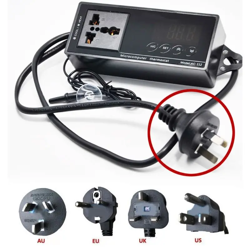 

AC-112 Выходной термостат Регулятор температуры Аквариумный термостат с датчиком