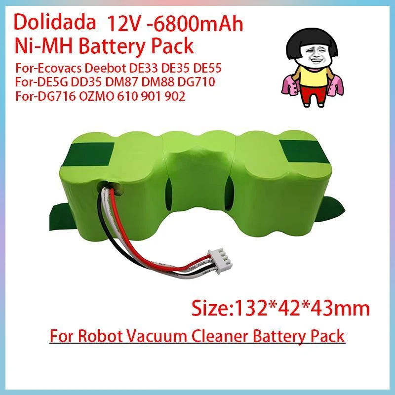 

Original Dolidada12V 6800mAh NIMH Battery Pack Suitable for Robot Vacuum Cleaner Sweepingcar Lightingchildrenelectriccarboatetc.