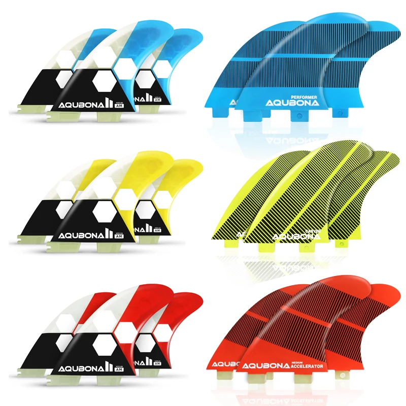 

Surfboard Fin Double Tabs M Fins Honeycomb Fibreglass Twin Fin in Surfing Blue Yellow Red G7 G5 G3
