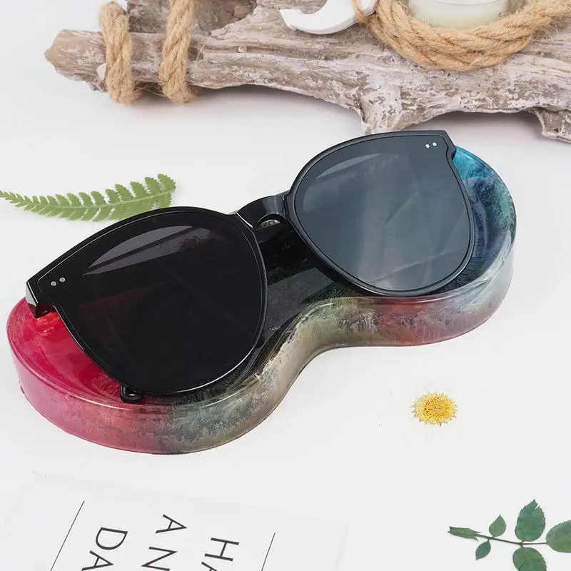 

Resin Tray Molds Eyeglasses Shape Tray Holders Resin Mold Glass Holder Epoxy Casting Silicone Molds For Glasses Decoration