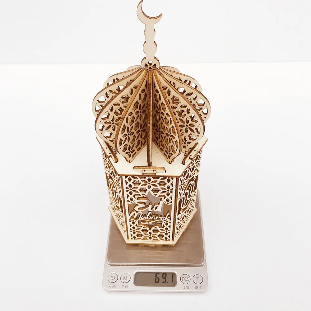 

Ramadan Ornament Eid Mubarak Decoration Weeding Moon Ornament Wooden Creative Festival Muslim Wooden Plaque Delicate Mosque