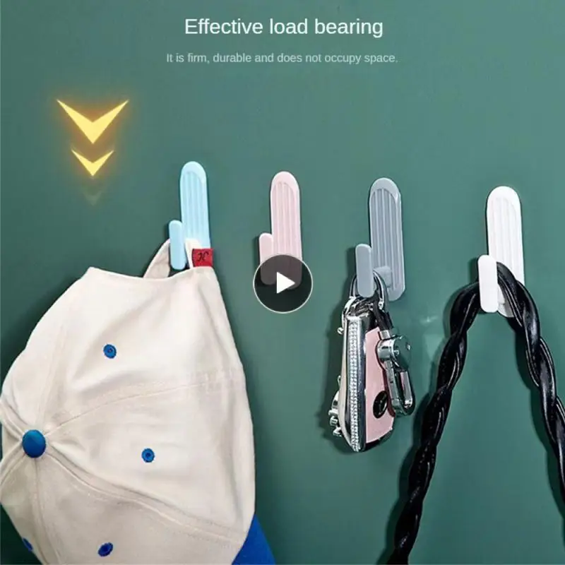 

Non Perforated Storage Hook Non Punching Non Marking Hook White/blue/pink/gray Household Tools Adhesive Hook Light Luxury Toilet