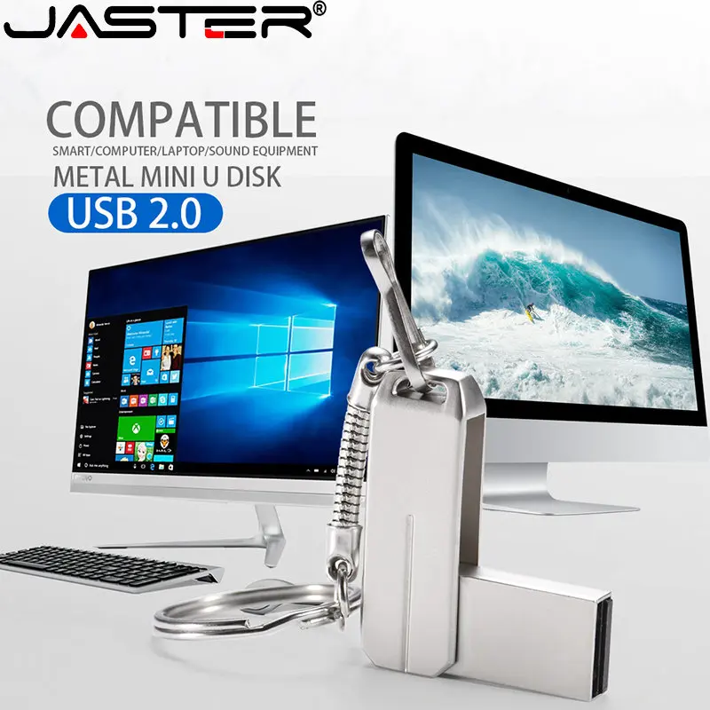 JASTER Mini metal Round bottle cap USB flash drive 4GB 8GB 16GB 32GB 64GB Personalise Pen Drive USB Memory Stick U disk gift
