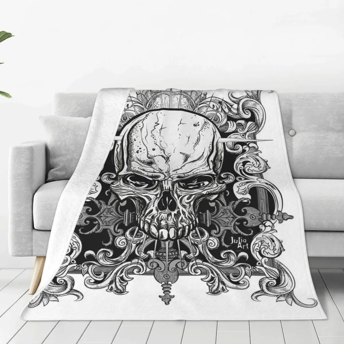 Пророческий череп Mimir Фланелевое дышащее покрывало для дивана спальни