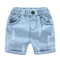 kids denim shorts casual bottoms ripped anti wrinkle knee length shorts for beach baby boys denim shorts boys short pants