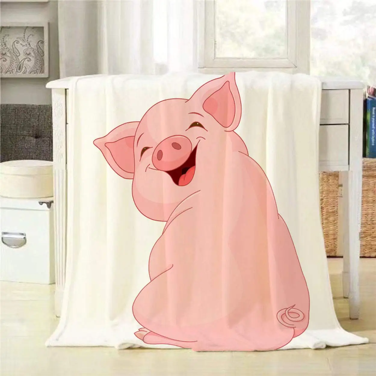 

Одеяло в виде свиньи для женщин и влюбленных, одеяло в виде свиньи для девочек и мальчиков, уютное теплое Фланелевое покрывало в виде милых ж...